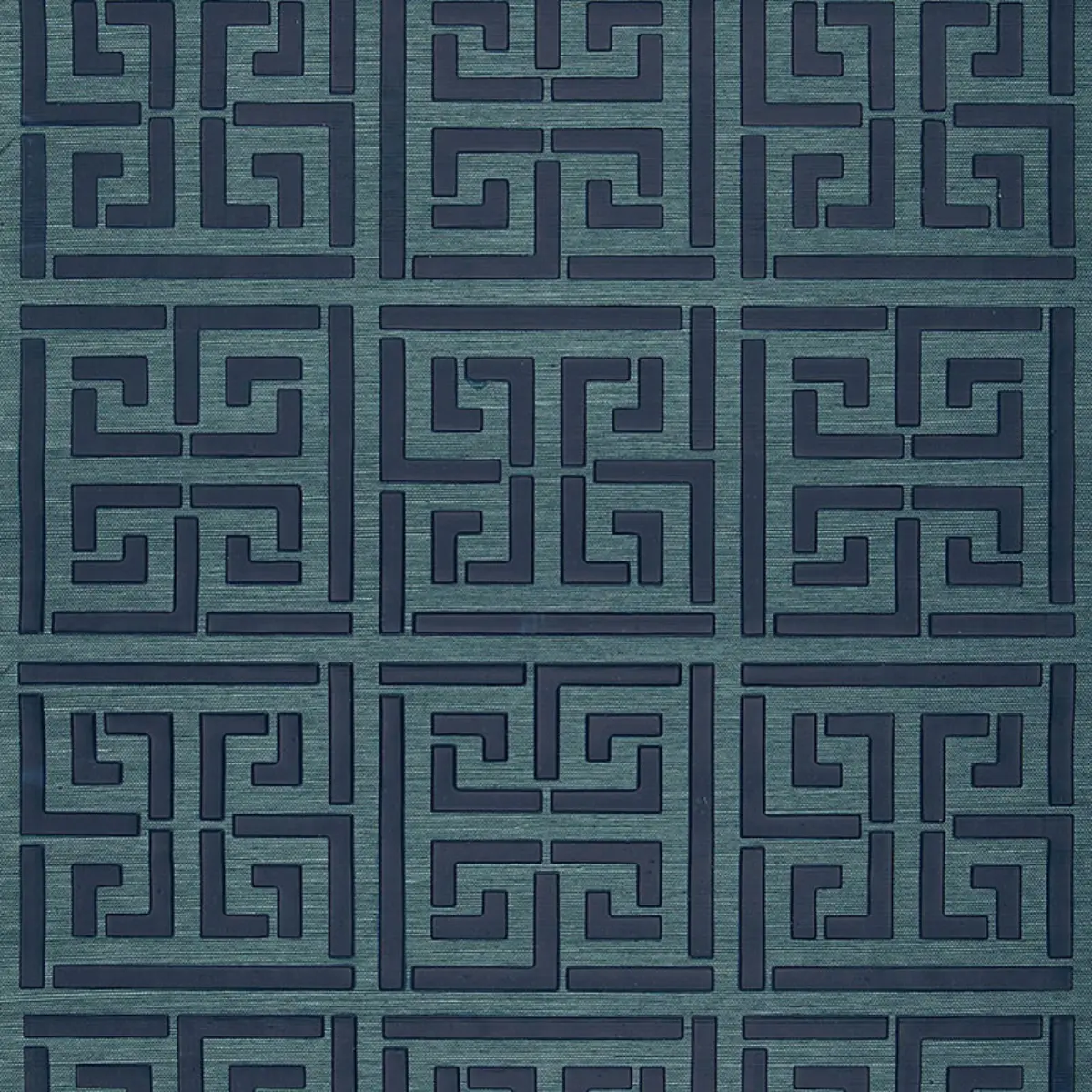 GREEK KEY SISAL_ PEACOCK