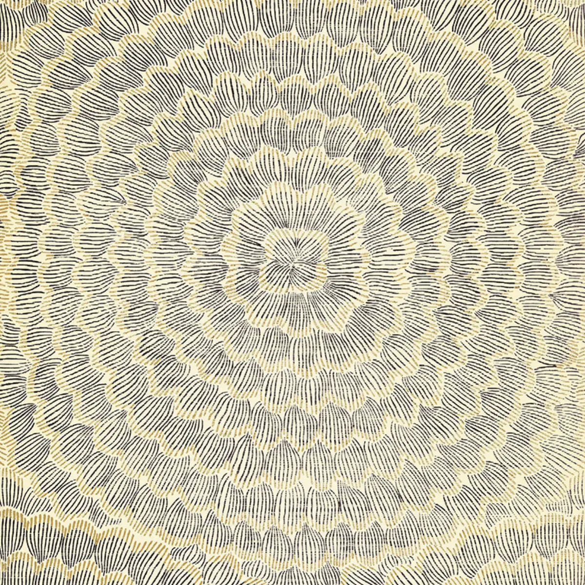 FEATHER BLOOM SISAL_ ONYX & GOLD