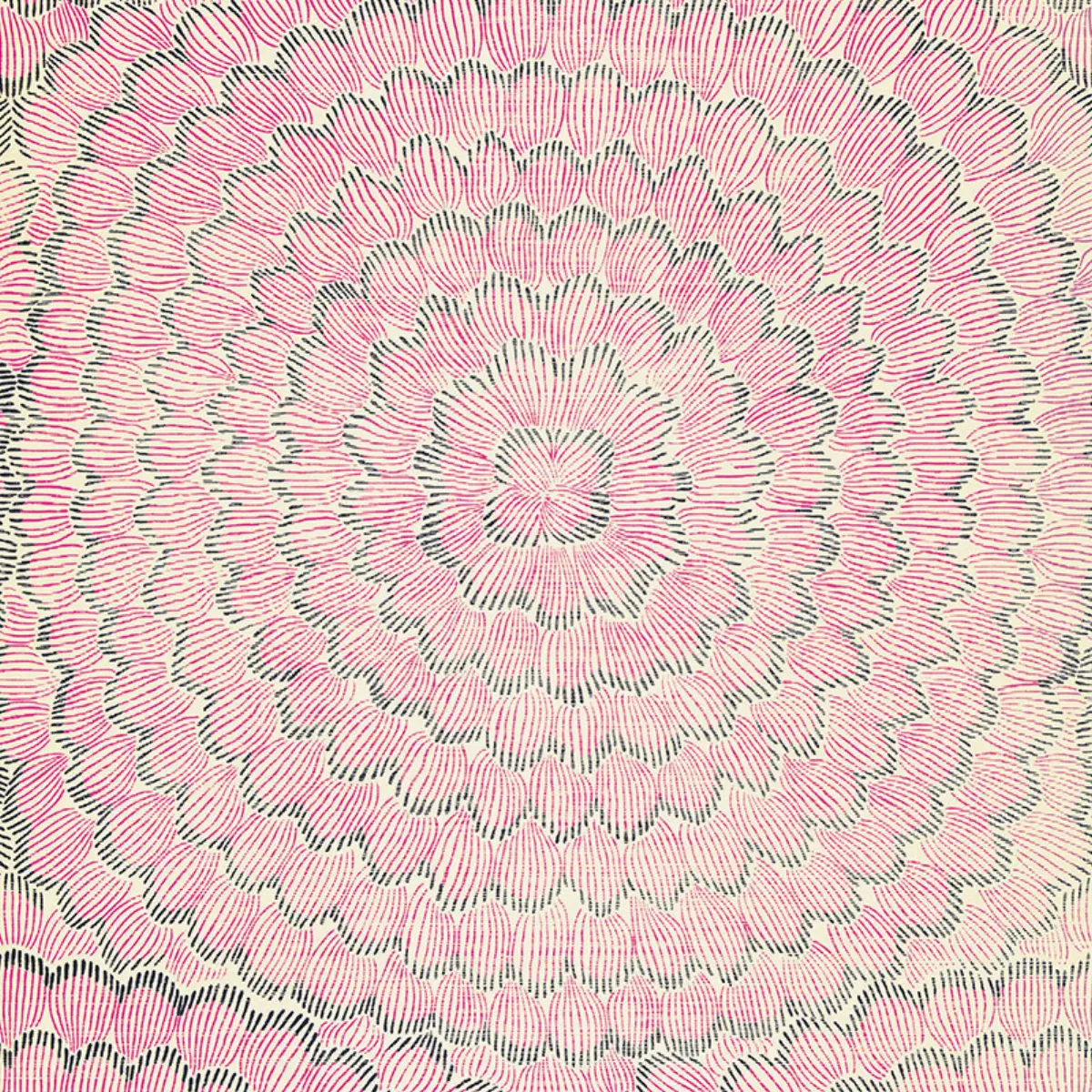 FEATHER BLOOM SISAL_ FUCHSIA & JET