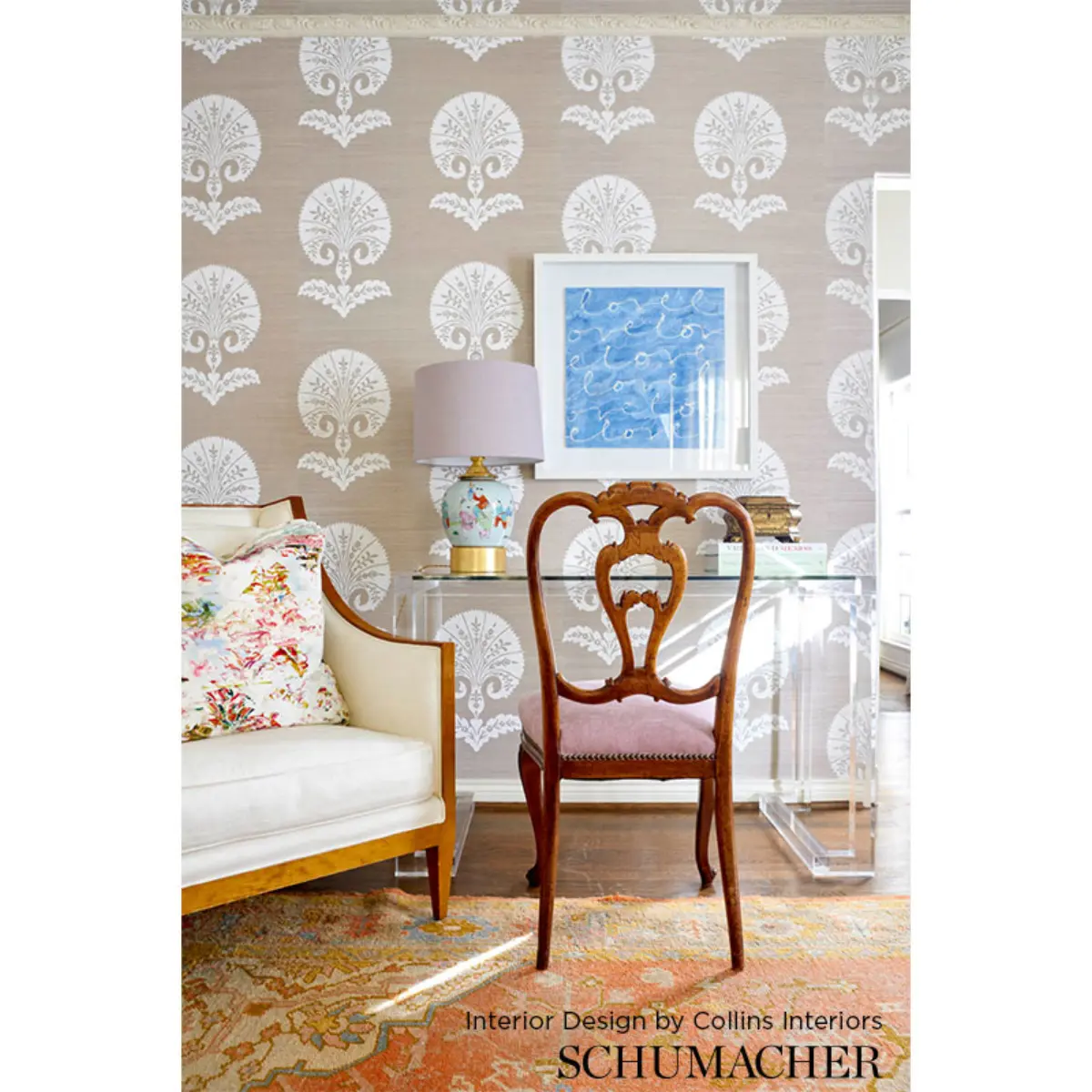 OTTOMAN FLOWER SISAL_ PEACOCK