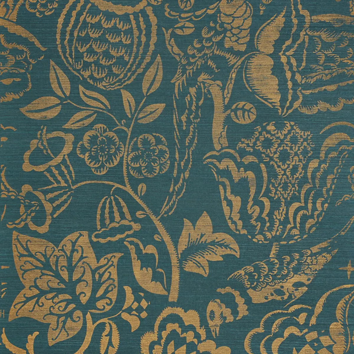 UCCELLO SISAL_ GOLD ON PEACOCK