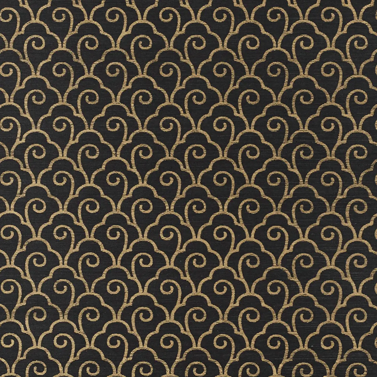 SCALLOP FILIGREE SISAL_ GOLD ON JET