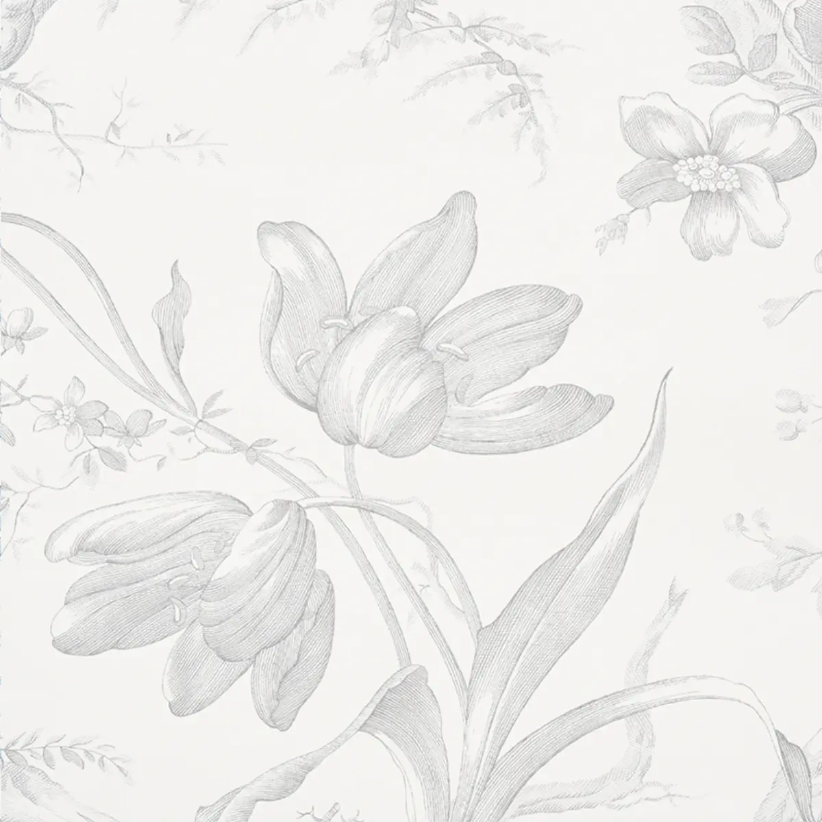 Toile De Fleurs_ GRISAILLE