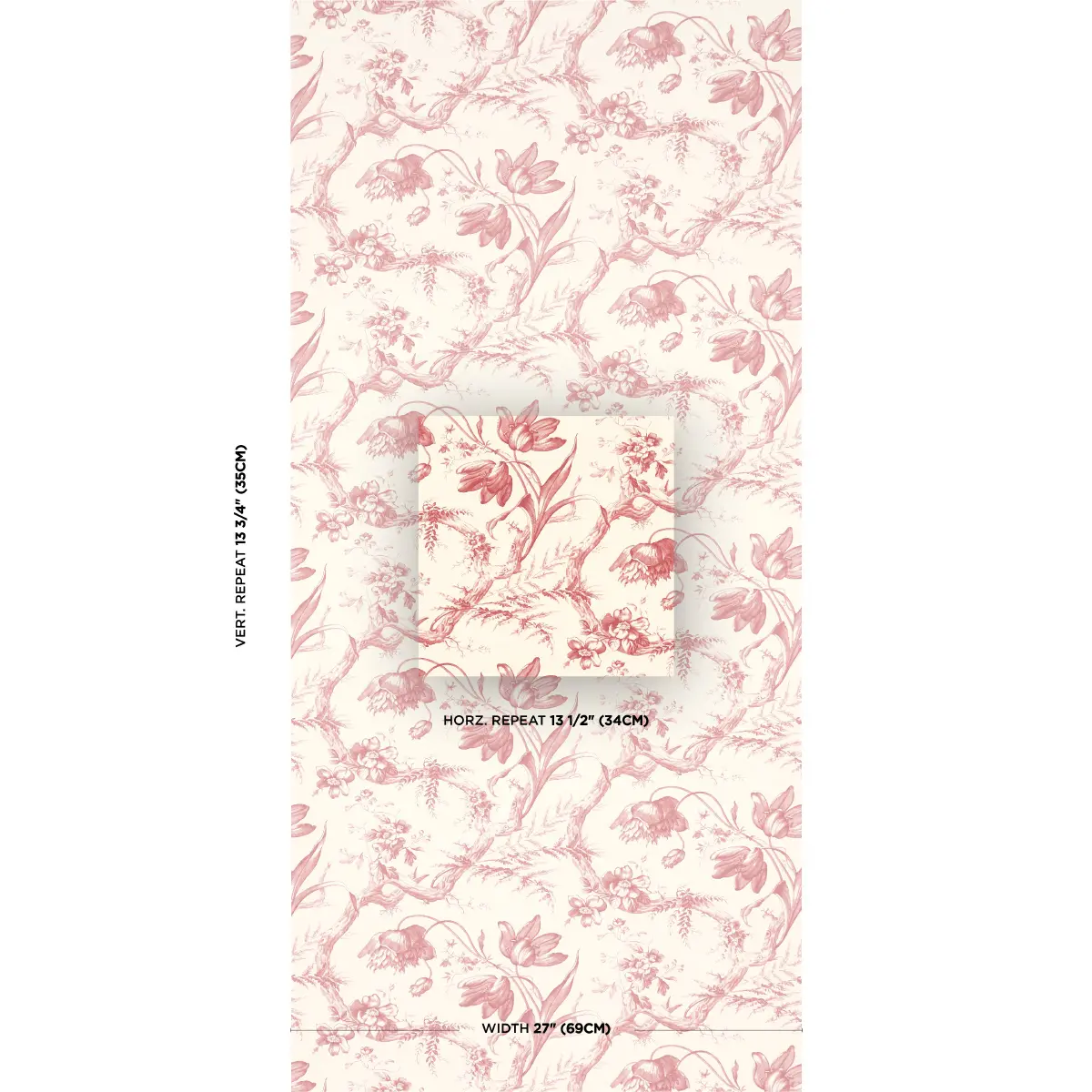 Toile De Fleurs_ ROUGE