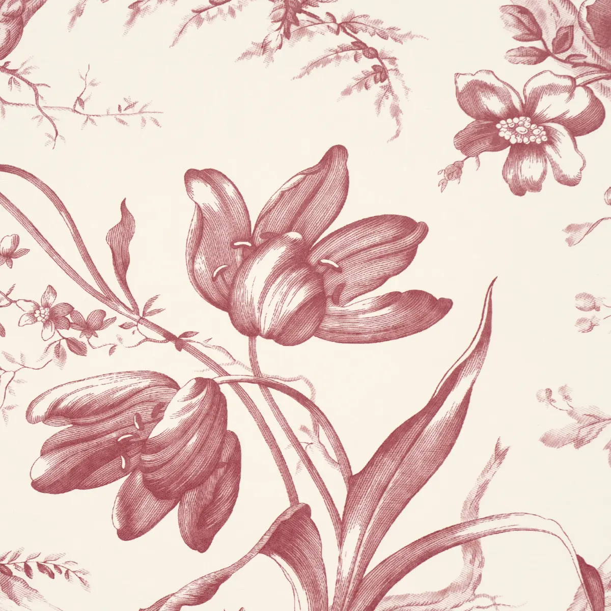 Toile De Fleurs_ ROUGE