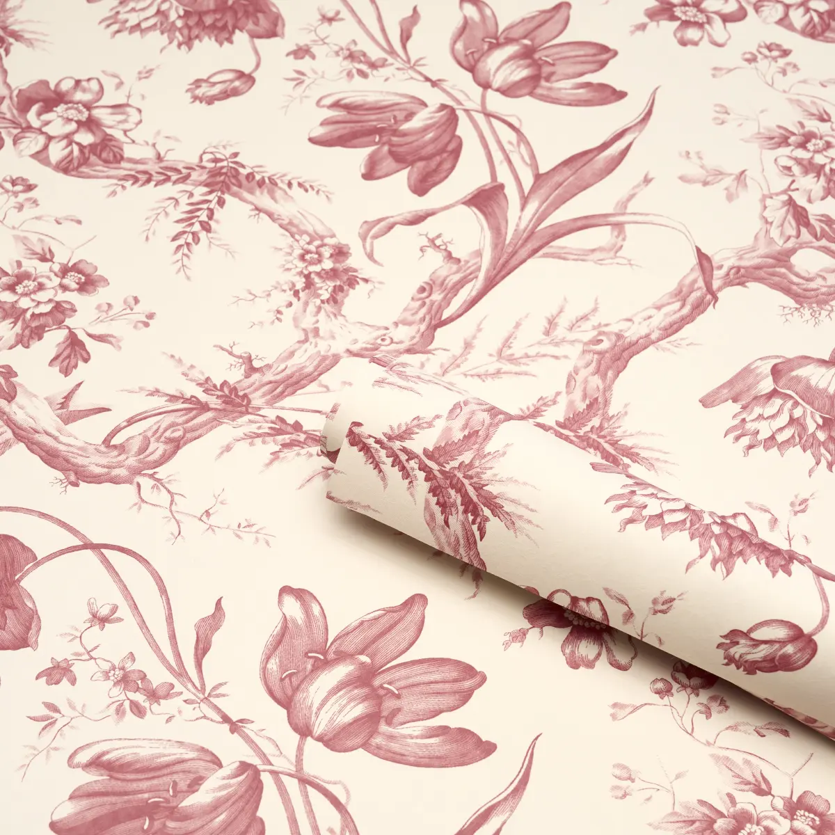 Toile De Fleurs_ ROUGE