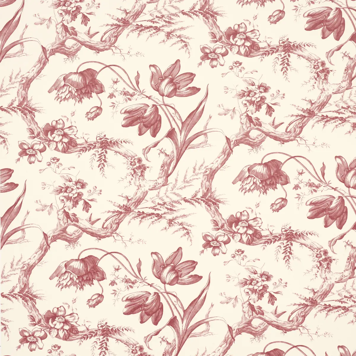 Toile De Fleurs_ ROUGE