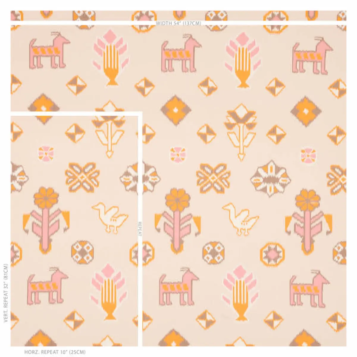 CHUSKA WARP PRINT_ PINK & ORANGE