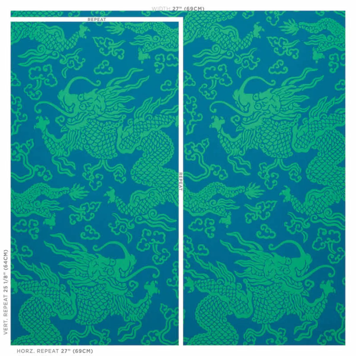 RUAN DRAGON DAMASK_ PEACOCK