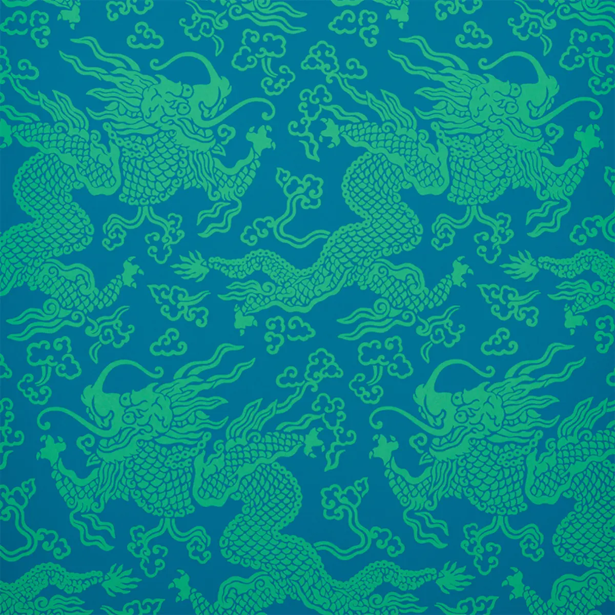 RUAN DRAGON DAMASK_ PEACOCK
