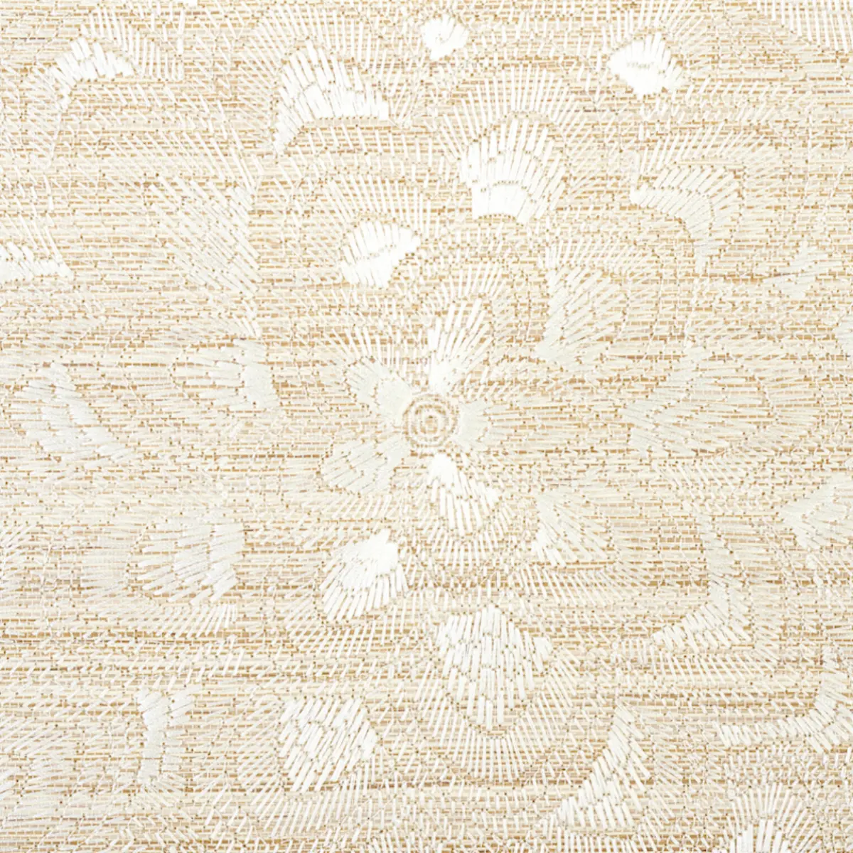 LOTUS EMBROIDERY SISAL_ IVORY
