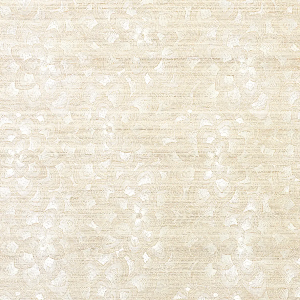 LOTUS EMBROIDERY SISAL_ IVORY