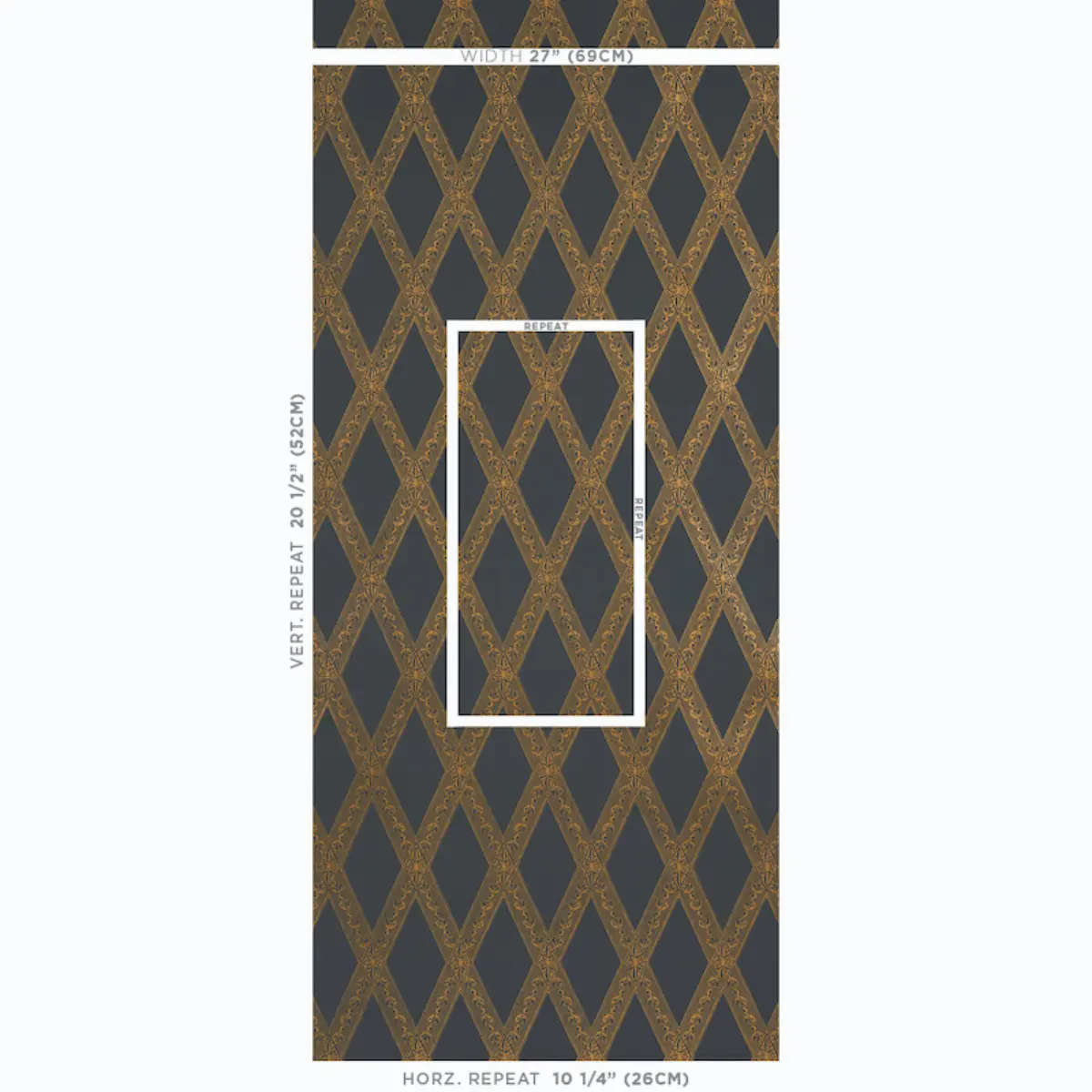 LES LOSANGES TOILE_ GOLD ON BLACK