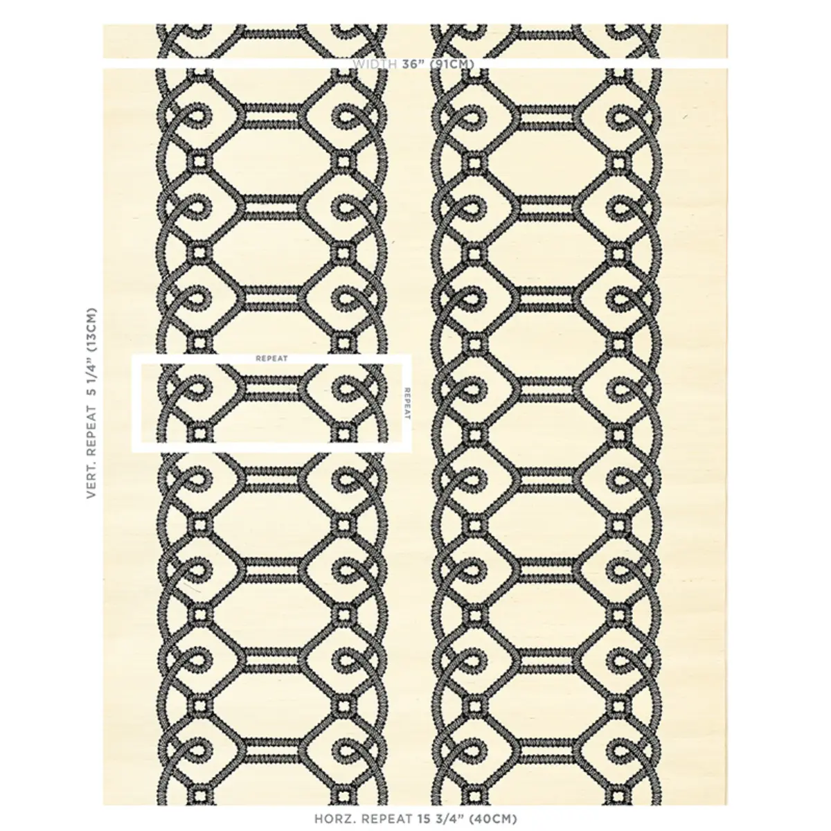 ZIZ EMBROIDERED SISAL_ BLACK