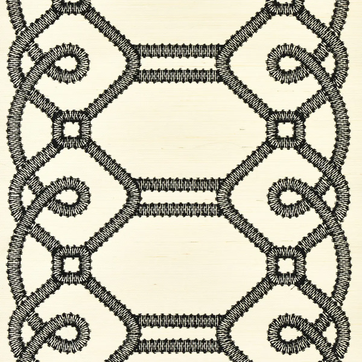 ZIZ EMBROIDERED SISAL_ BLACK