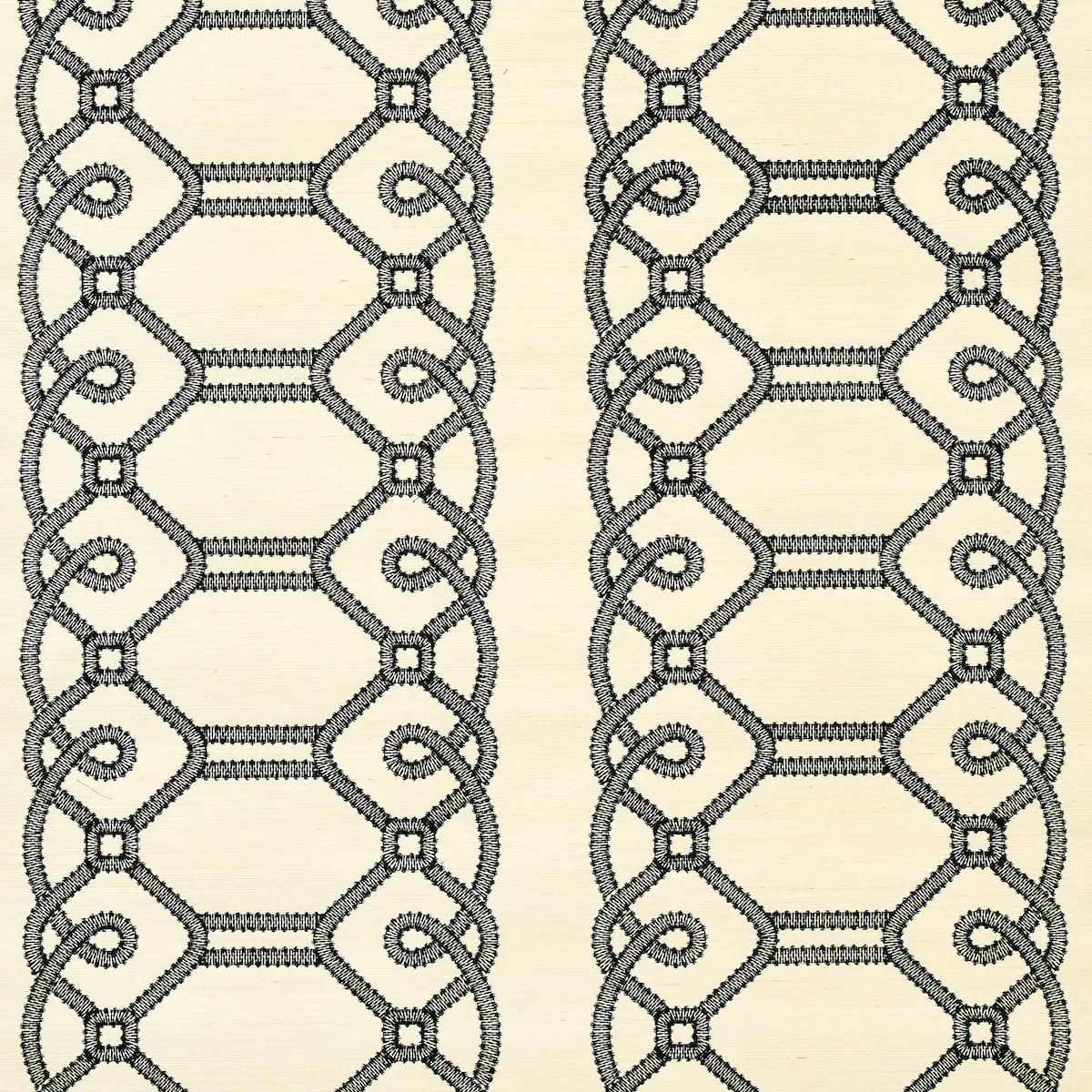 ZIZ EMBROIDERED SISAL_ BLACK