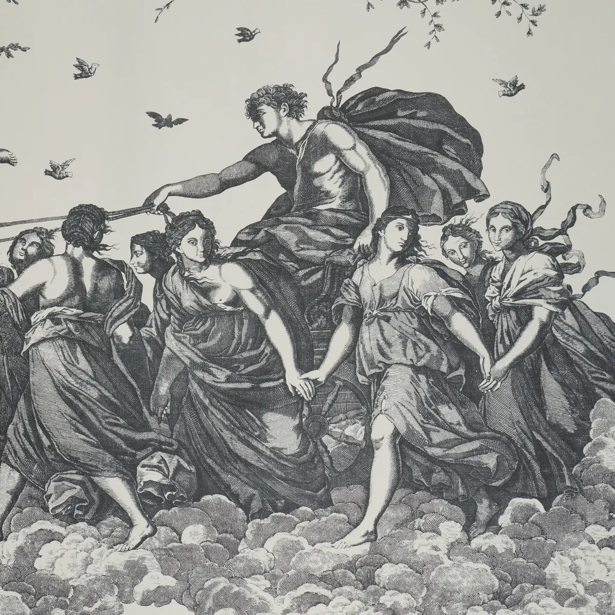 CHARIOT OF DAWN TOILE PANEL SET_ BLACK