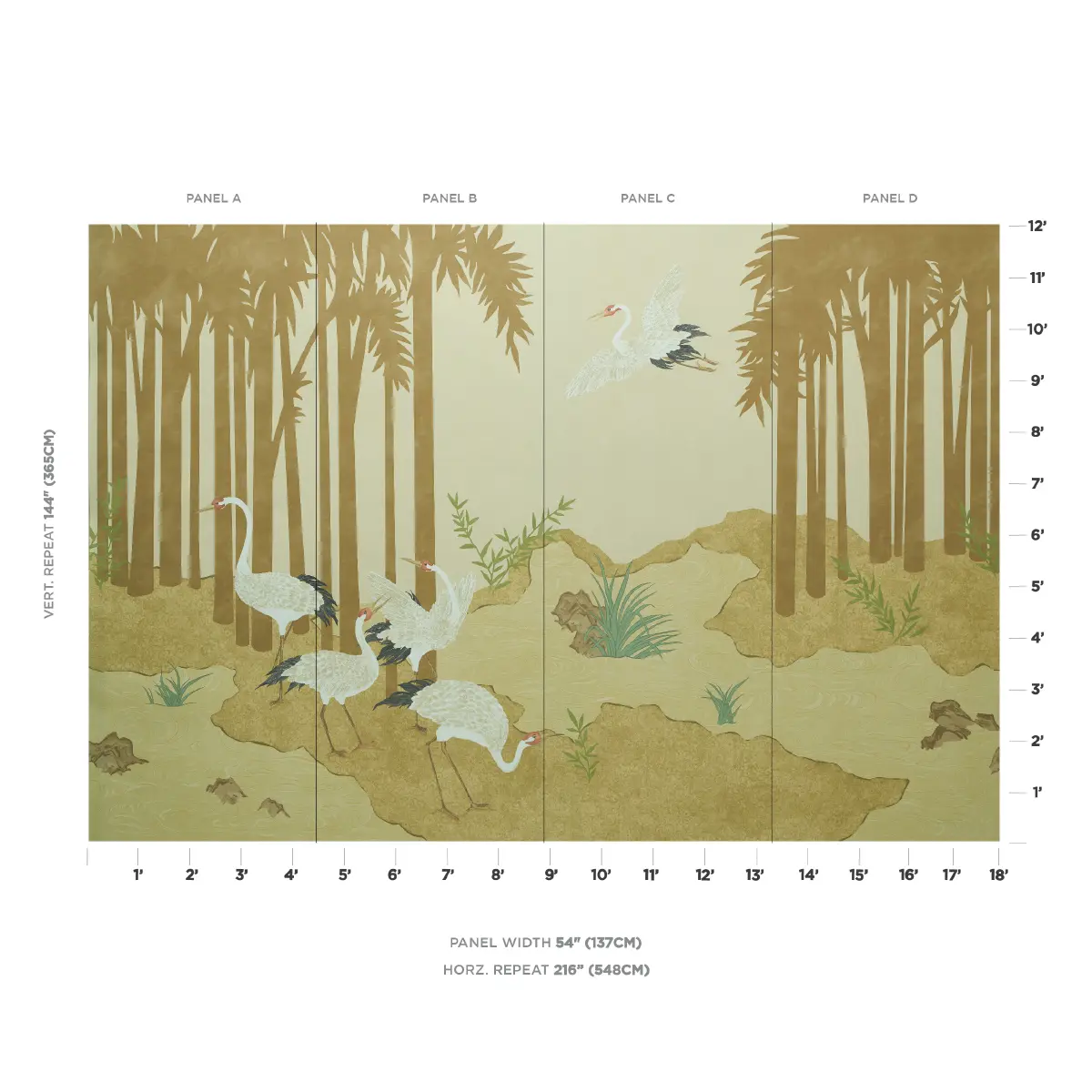 YASHINOKI CRANE PANEL SET_ GOLD