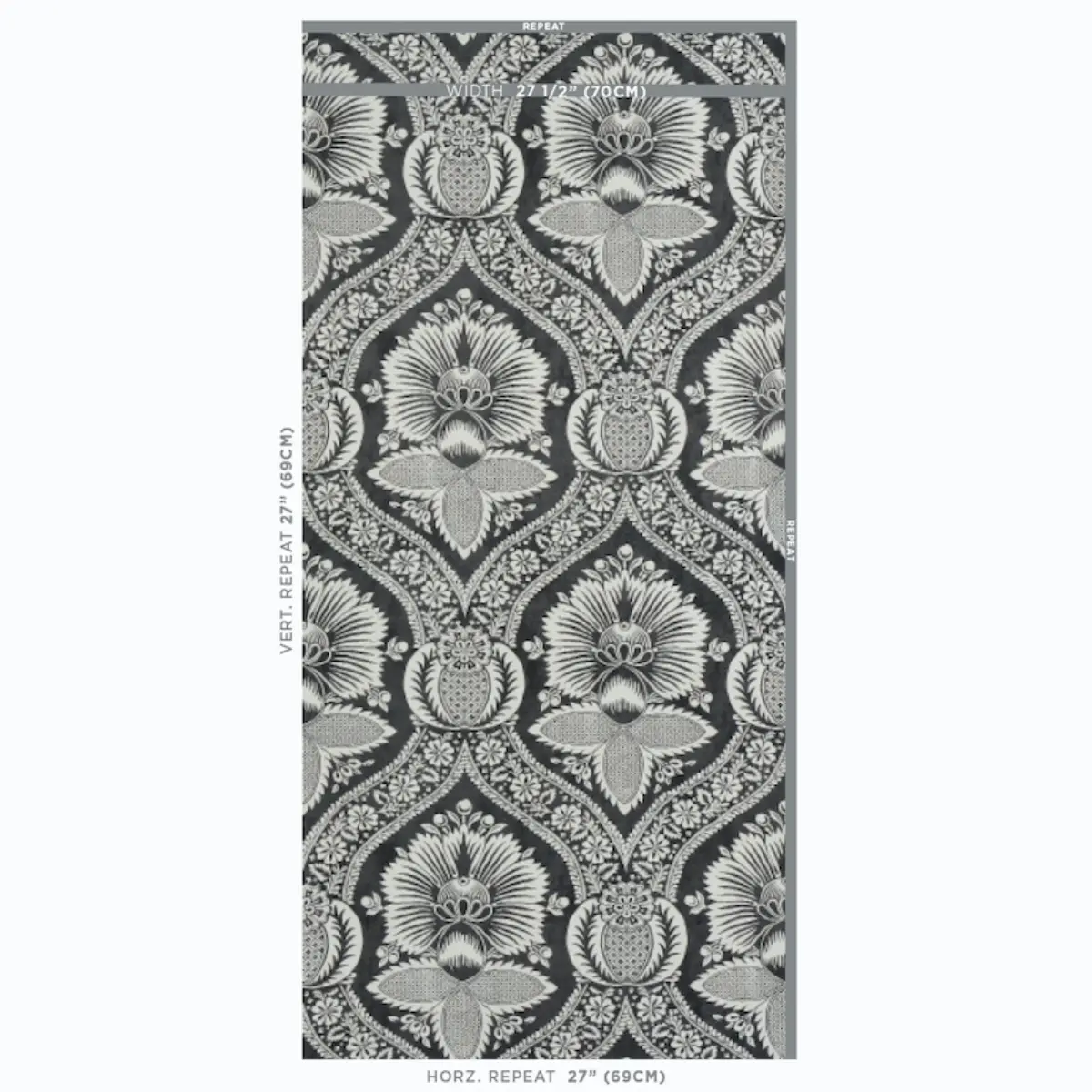 VILLANDRY DAMASK PRINT_ BLACK