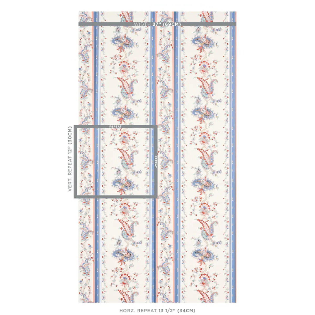 ELENA PAISLEY STRIPE_ BLUE