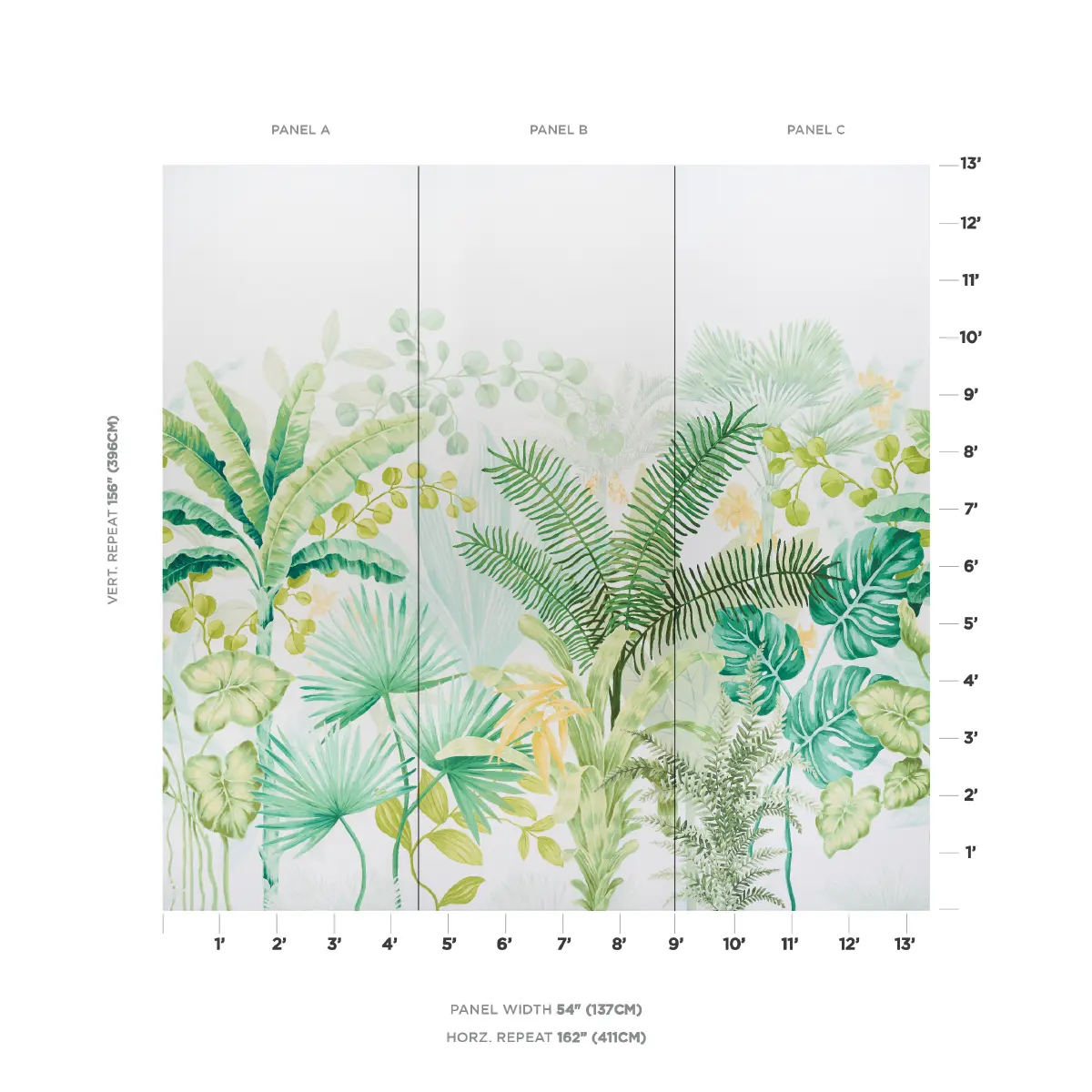 BIG TROPICAL PANEL SET_ GREEN
