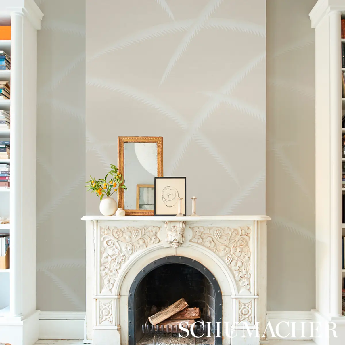 DECO PALMS_ IVORY ON NATURAL