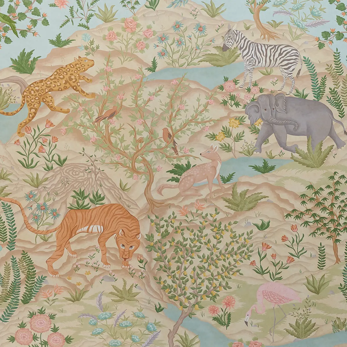 FINCHES JUNGLE PANEL SET_ PARCHMENT
