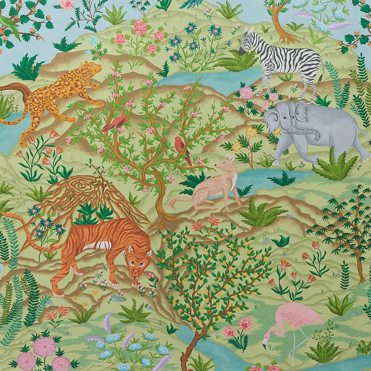 FINCHES JUNGLE PANEL SET_ VERDANT