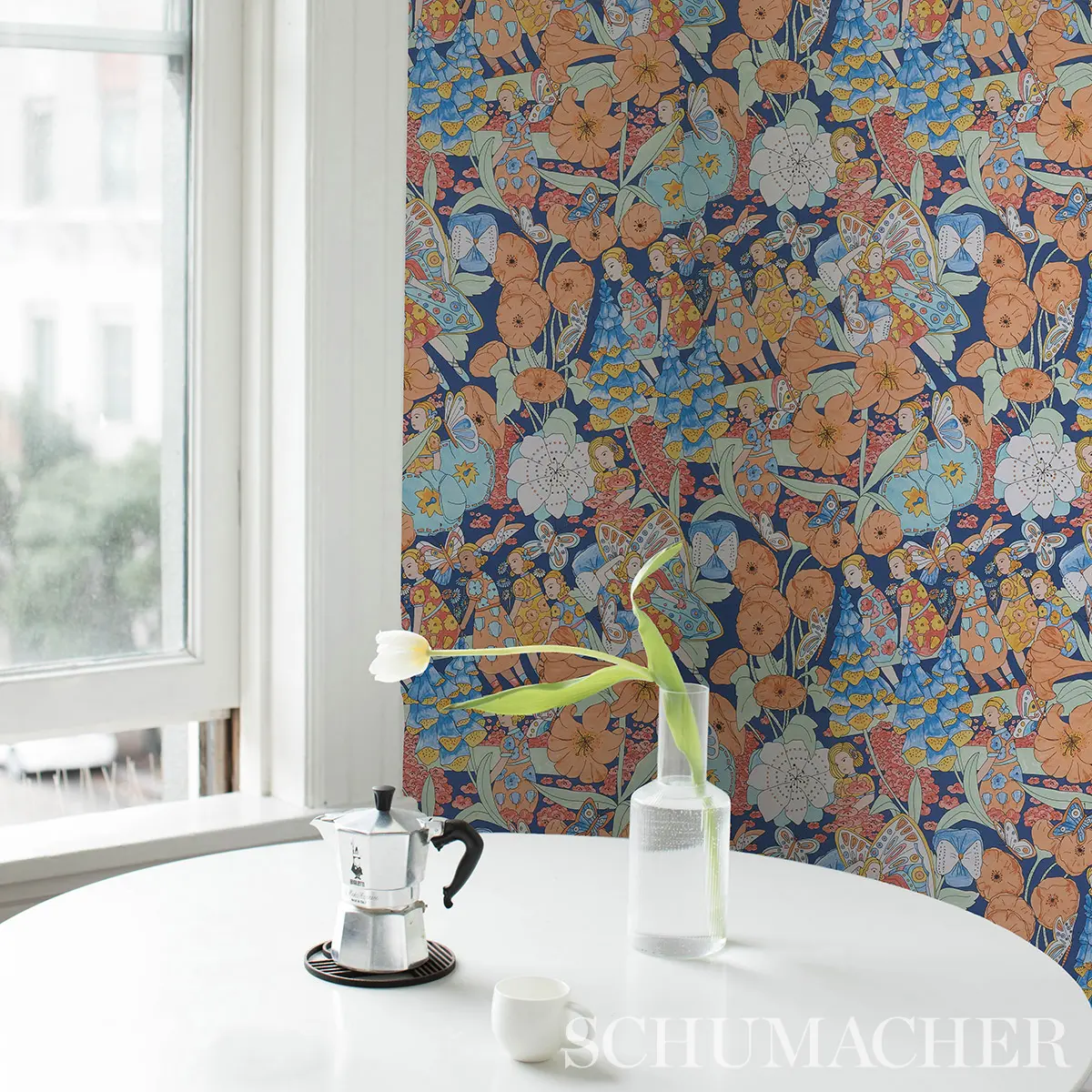 FAIRIE GARDEN_ ORANGE AND NAVY