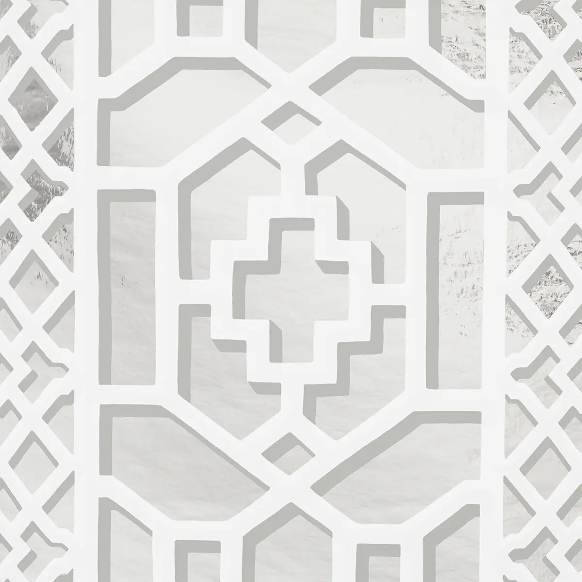 ZANZIBAR TRELLIS MYLAR_ SILVER MYLAR
