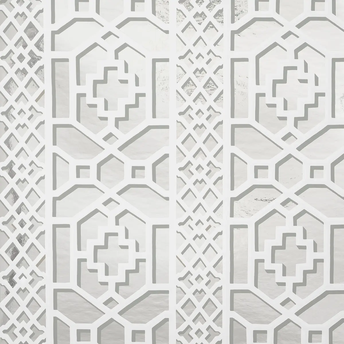 ZANZIBAR TRELLIS MYLAR_ SILVER MYLAR