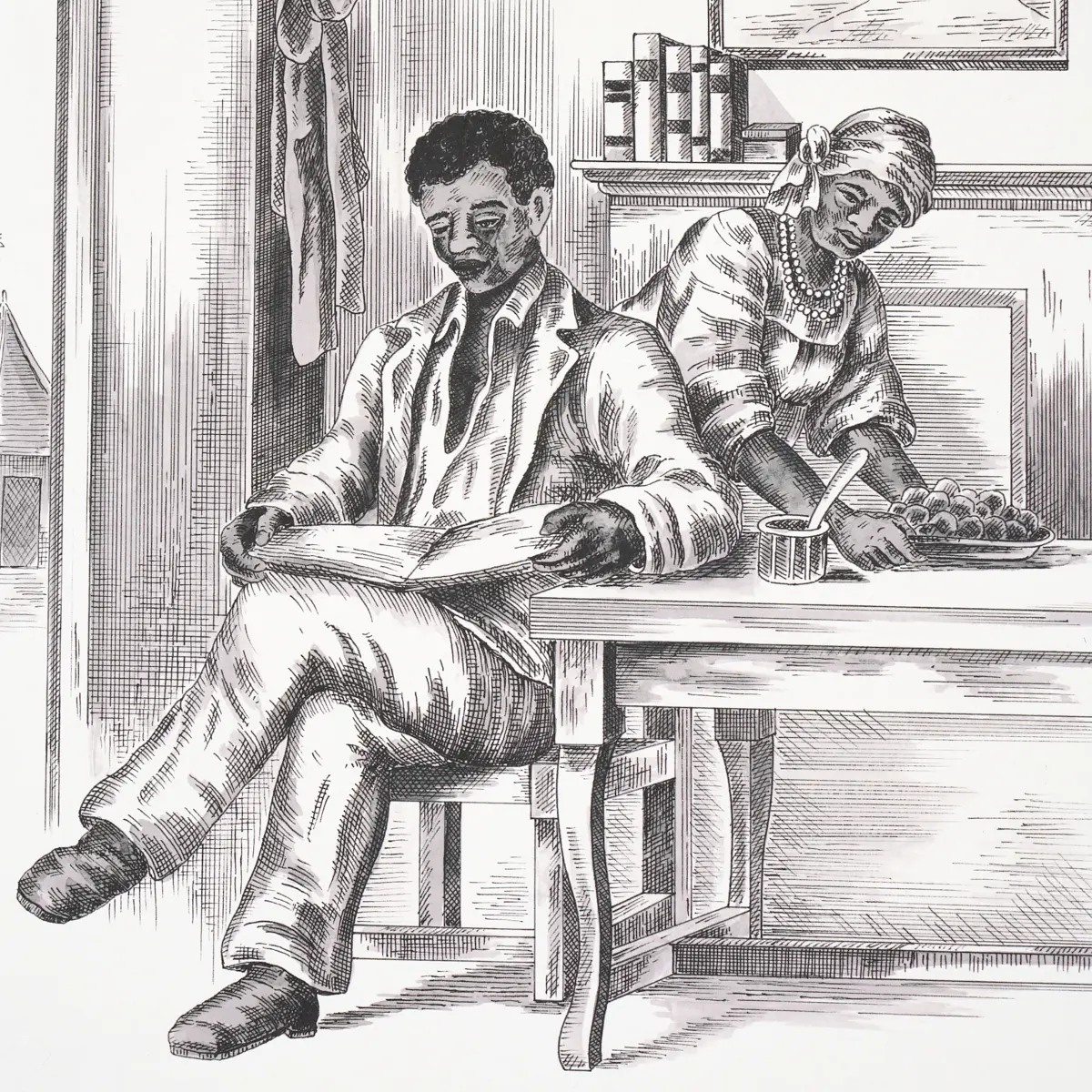TOUSSAINT TOILE_ BLACK ON IVORY
