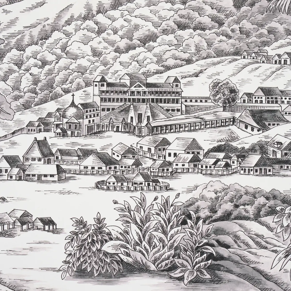 TOUSSAINT TOILE_ BLACK ON IVORY