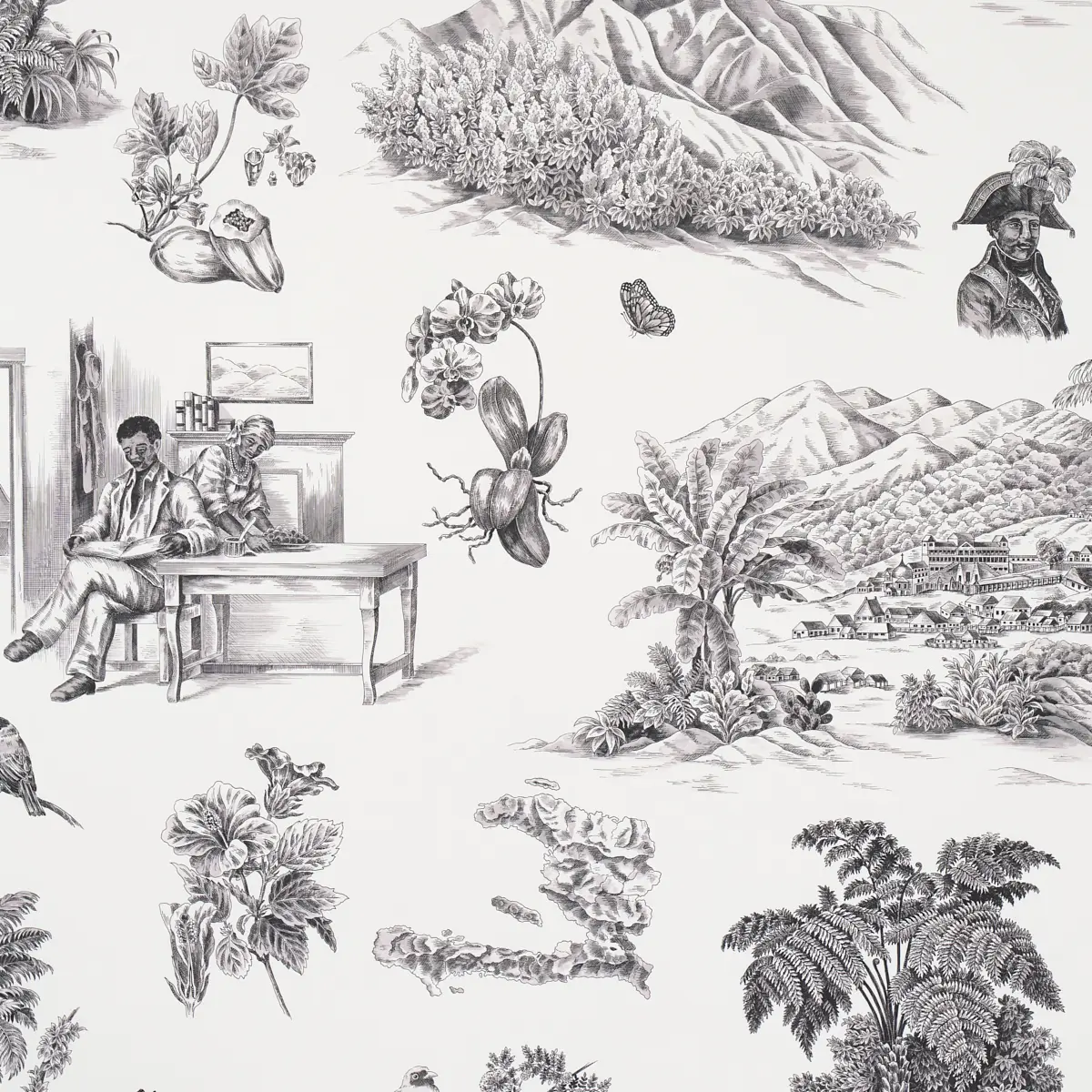 TOUSSAINT TOILE_ BLACK ON IVORY