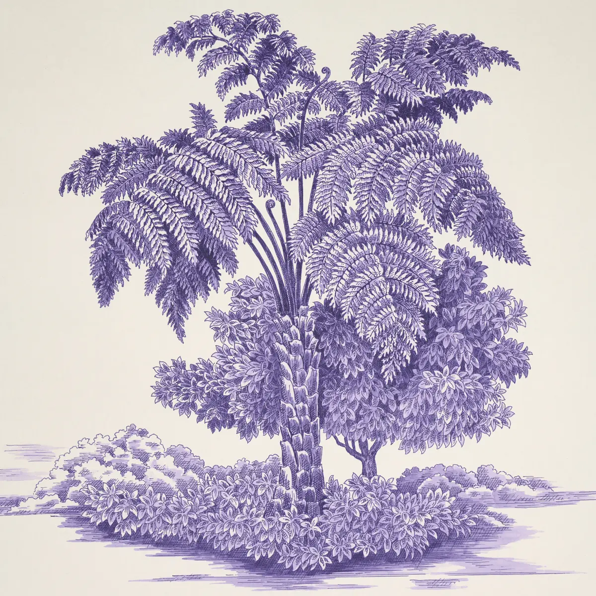 TOUSSAINT TOILE_ PURPLE ON CREAM