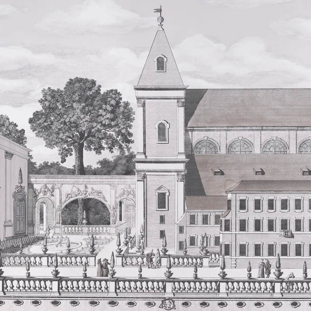 PIAZZA FIRENZE PANEL SET_ GRISAILLE