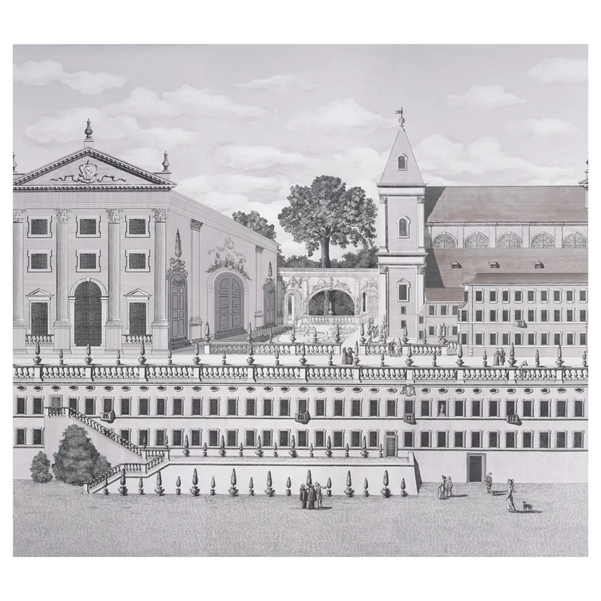 PIAZZA FIRENZE PANEL SET_ GRISAILLE