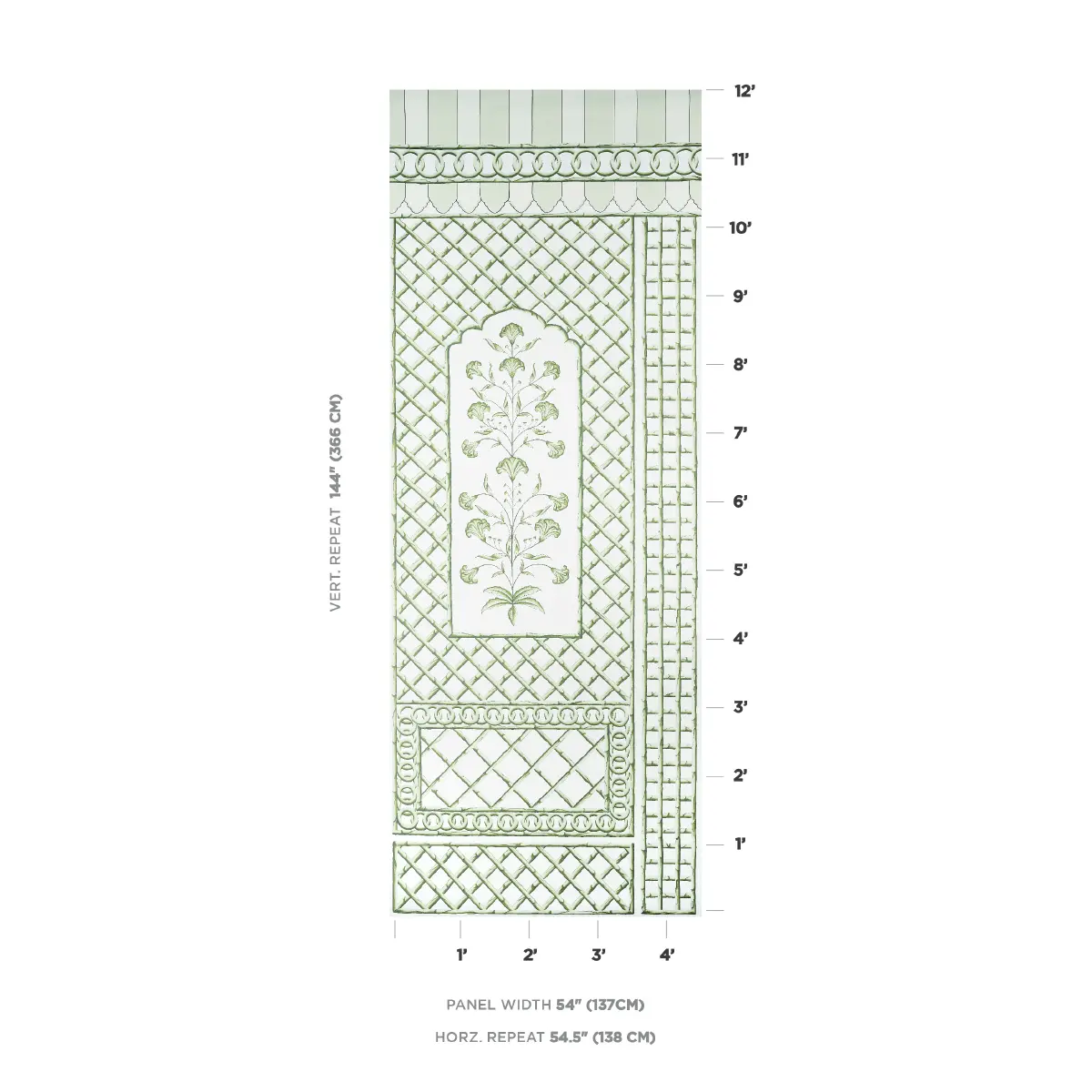 BAMBOO TRELLIS PANEL A_ GREEN