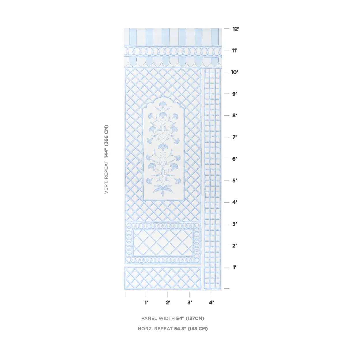 BAMBOO TRELLIS PANEL A_ BLUE