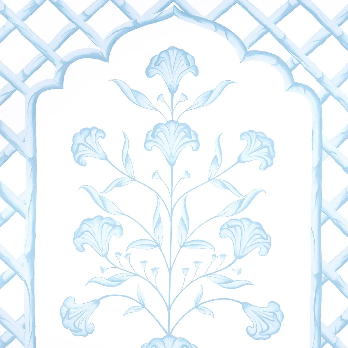 BAMBOO TRELLIS PANEL A_ BLUE