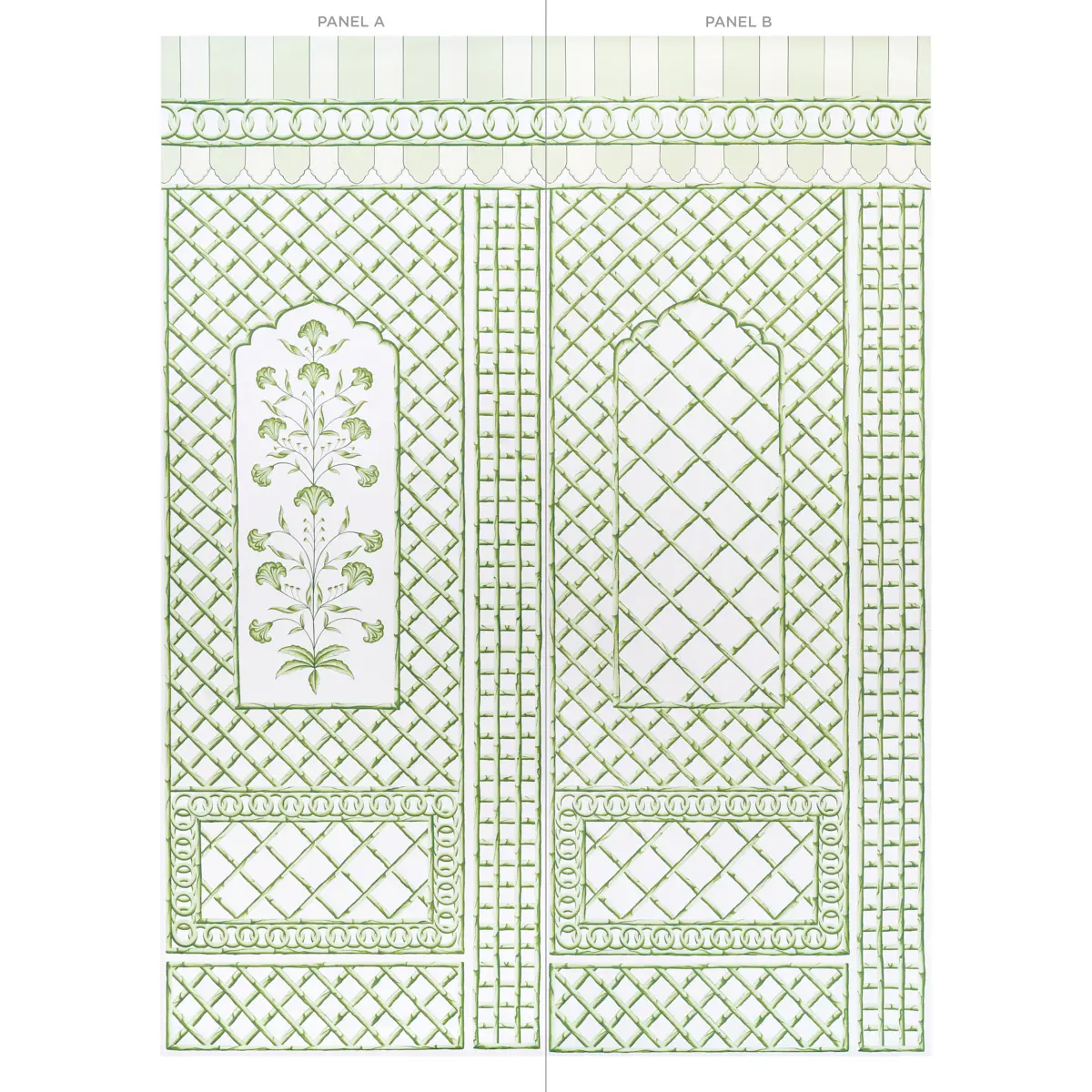 BAMBOO TRELLIS PANEL B_ GREEN