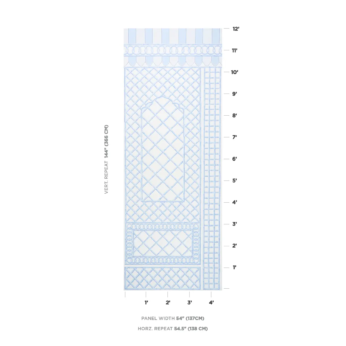 BAMBOO TRELLIS PANEL B_ BLUE