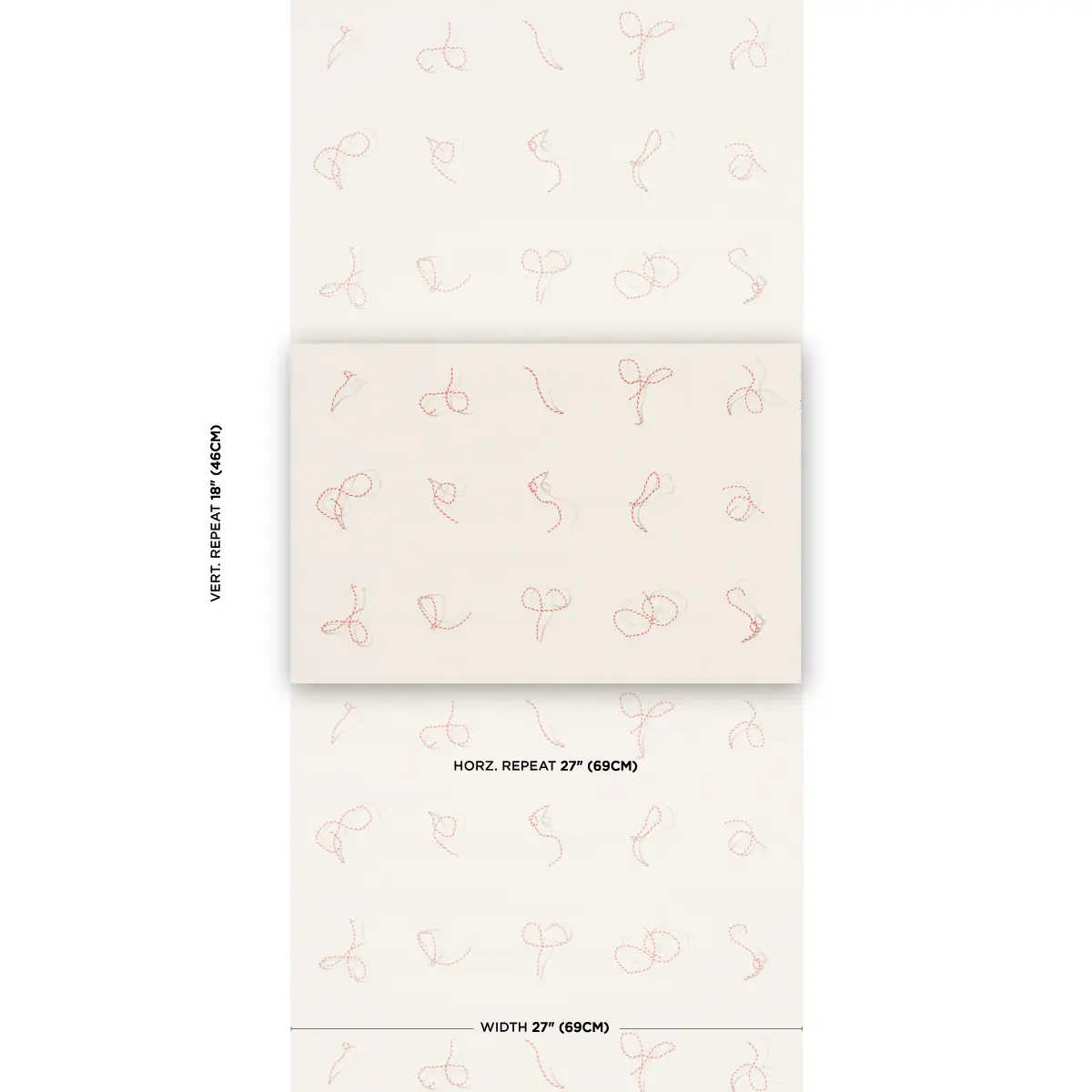BUTCHER STRING_ RED AND WHITE ON IVORY