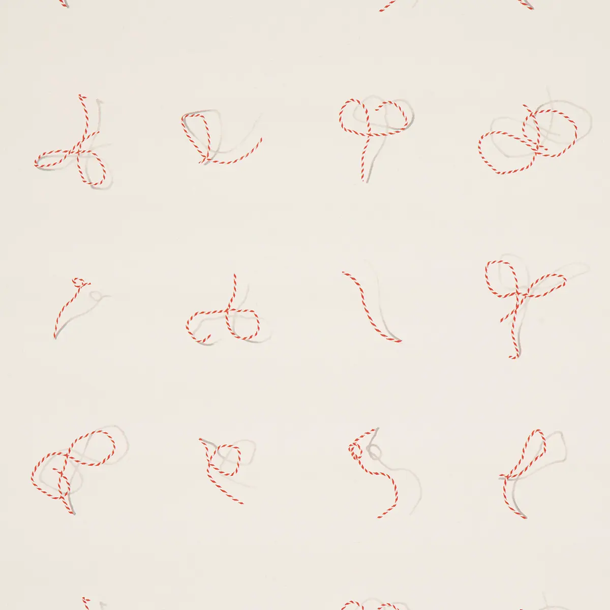 BUTCHER STRING_ RED AND WHITE ON IVORY