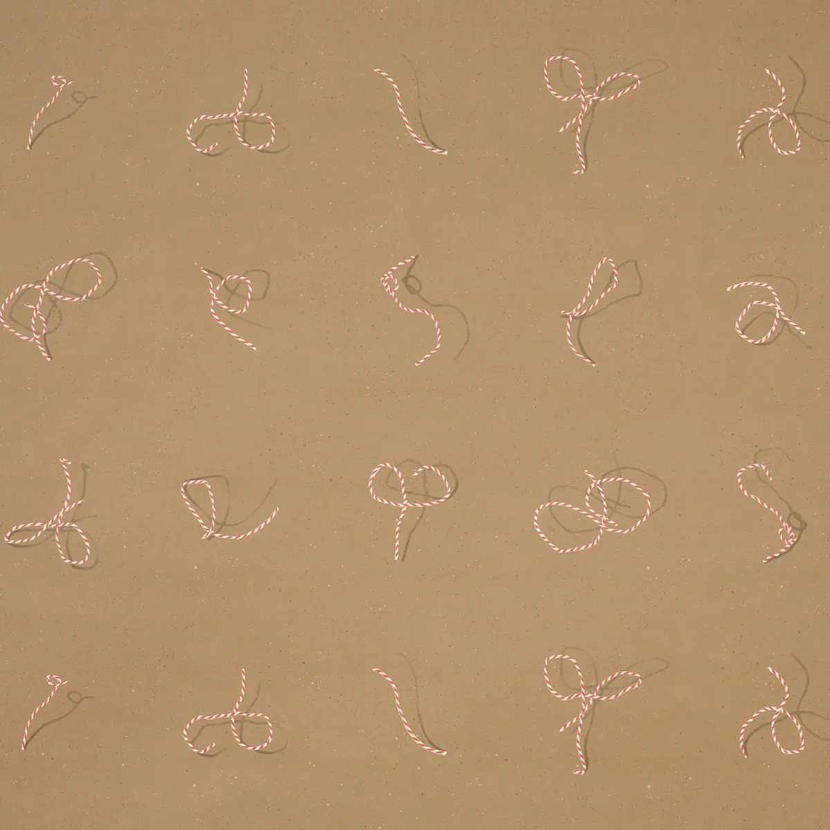 BUTCHER STRING_ RED AND WHITE ON BROWN