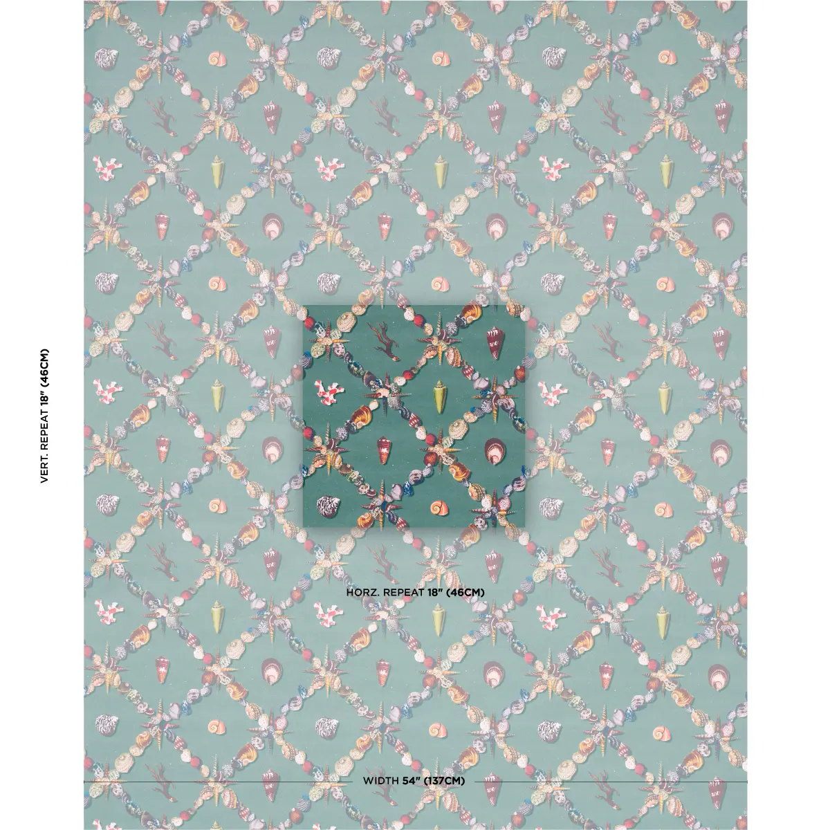 GROTTO TREILLAGE_ MULTI ON TEAL
