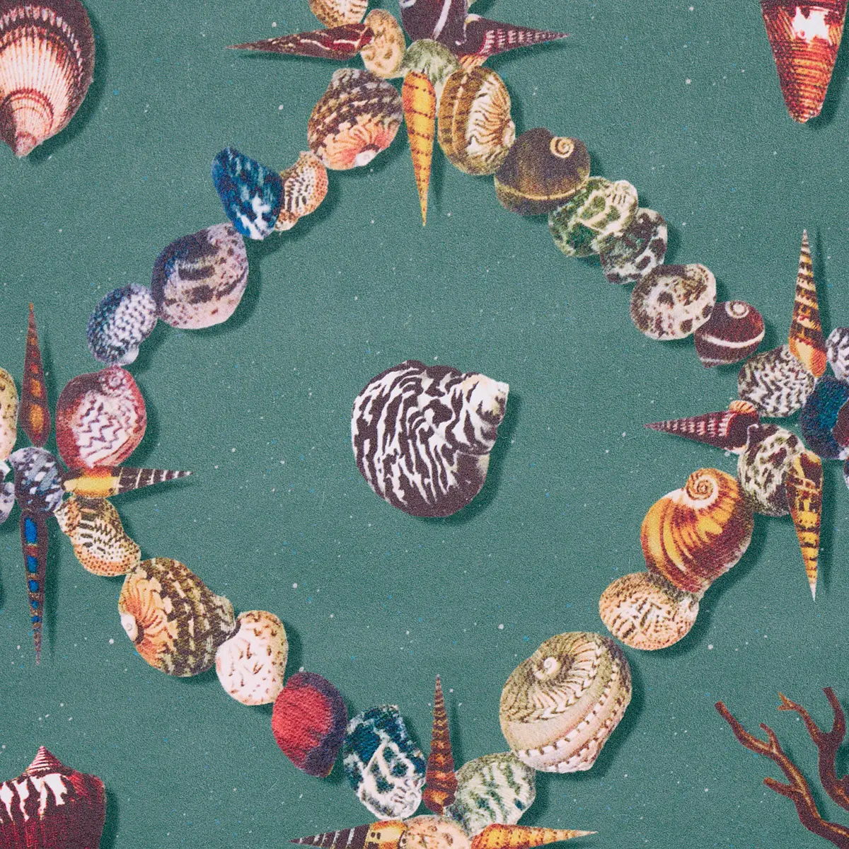GROTTO TREILLAGE_ MULTI ON TEAL
