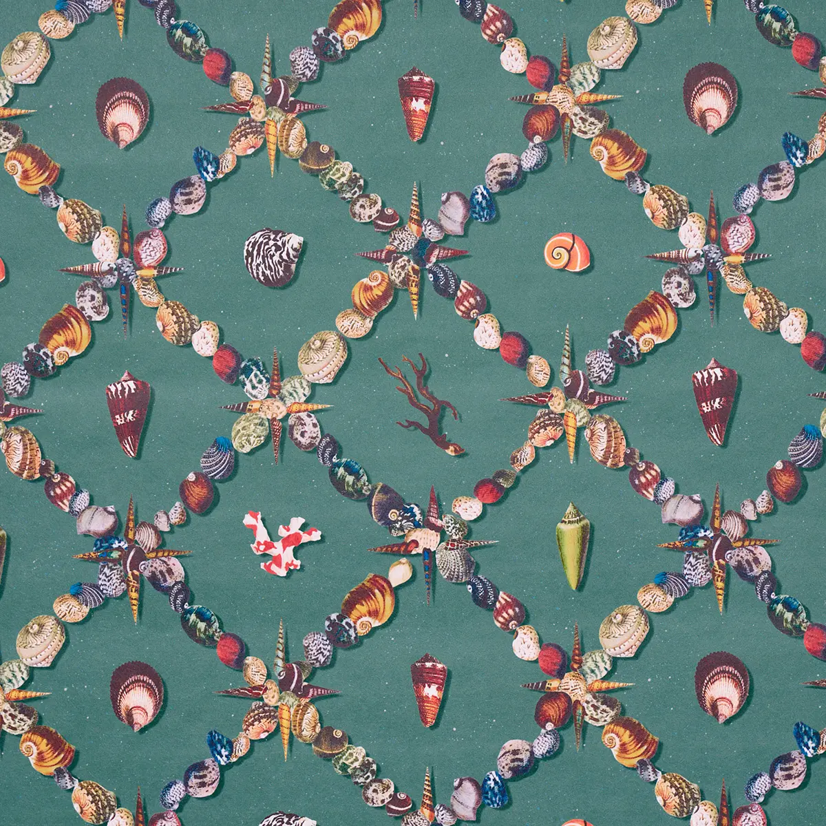 GROTTO TREILLAGE_ MULTI ON TEAL