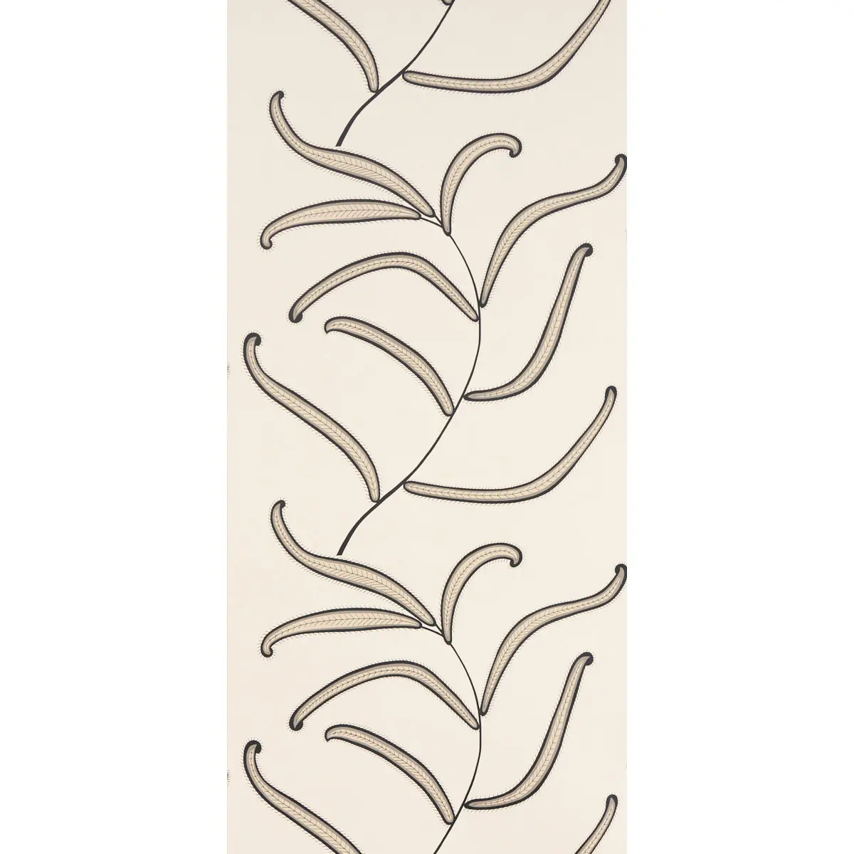 CATERPILLAR LEAF_ BLACK AND CREAM
