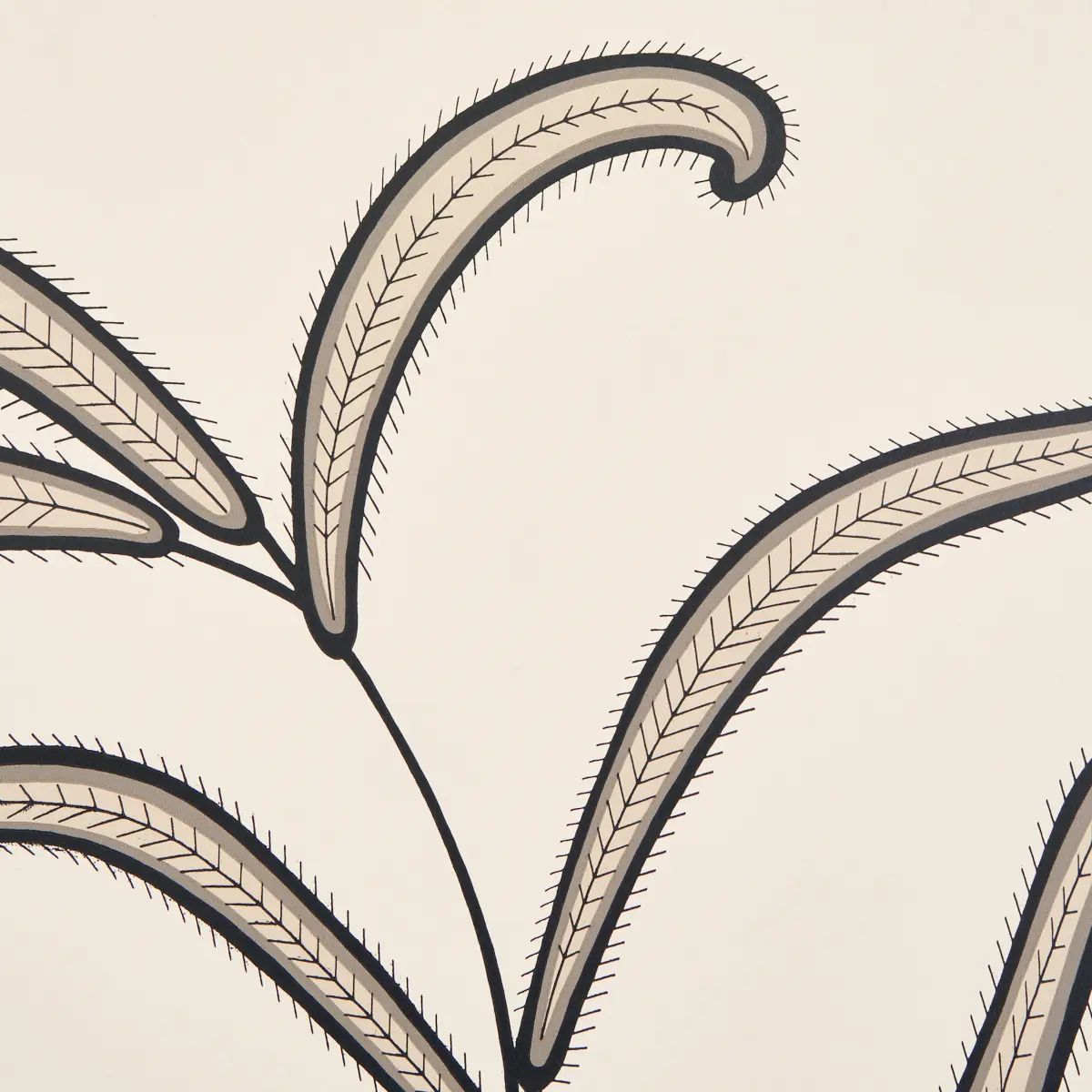CATERPILLAR LEAF_ BLACK AND CREAM